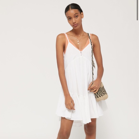 NWT UO Agatha Ruffle Button-Front Babydoll Dress - Picture 3 of 5